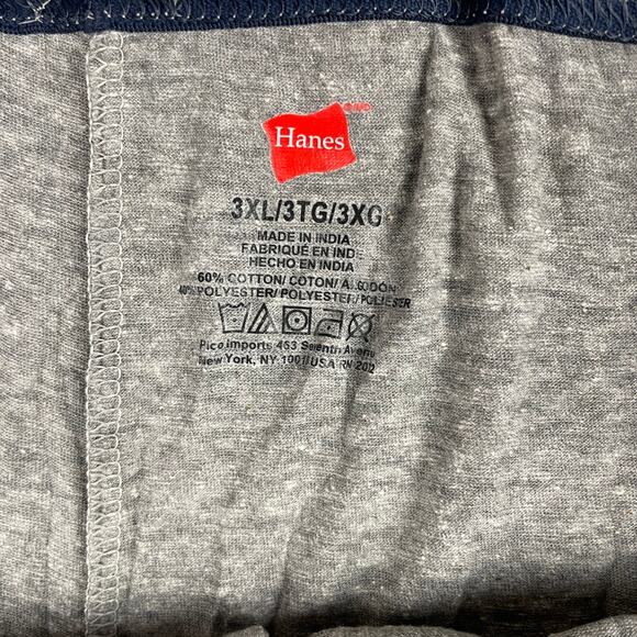 Hanes Men's 3XL Grey Blue 2-Pack Cotton Knit Shorts Waistband & Pockets - Picture 6 of 13